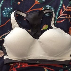 White and gray Victoria’s Secret sports bra